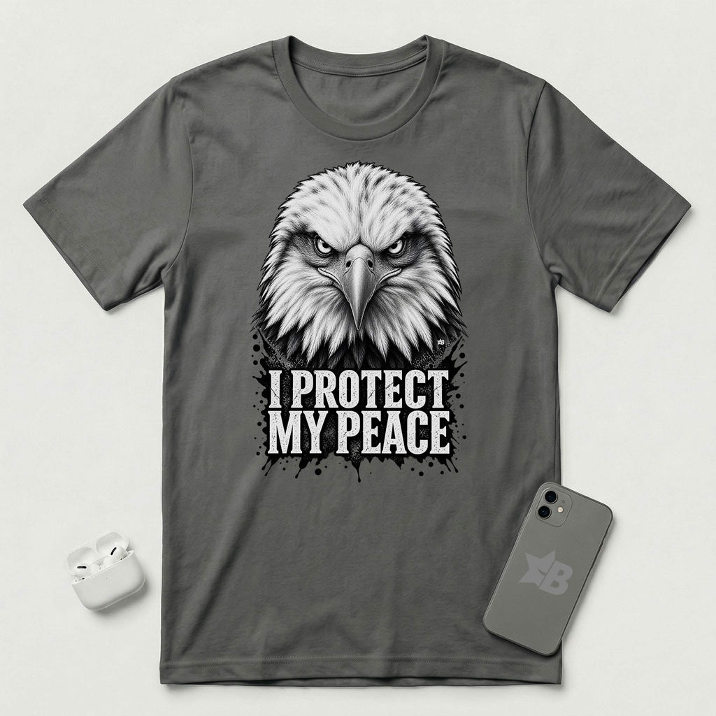 I Protect My Peace - Vigilant Eagle - T-Shirt - Asphalt mockup
