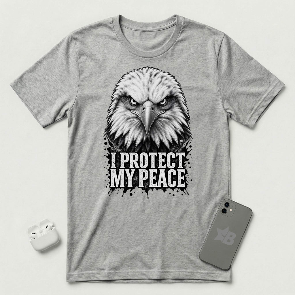 I Protect My Peace - Vigilant Eagle - T-Shirt - Athletic Heather mockup