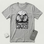 I Protect My Peace - Vigilant Eagle - T-Shirt - Athletic Heather mockup
