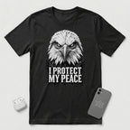 I Protect My Peace - Vigilant Eagle - T-Shirt - Black mockup