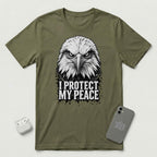 I Protect My Peace - Vigilant Eagle - T-Shirt - Military Green mockup