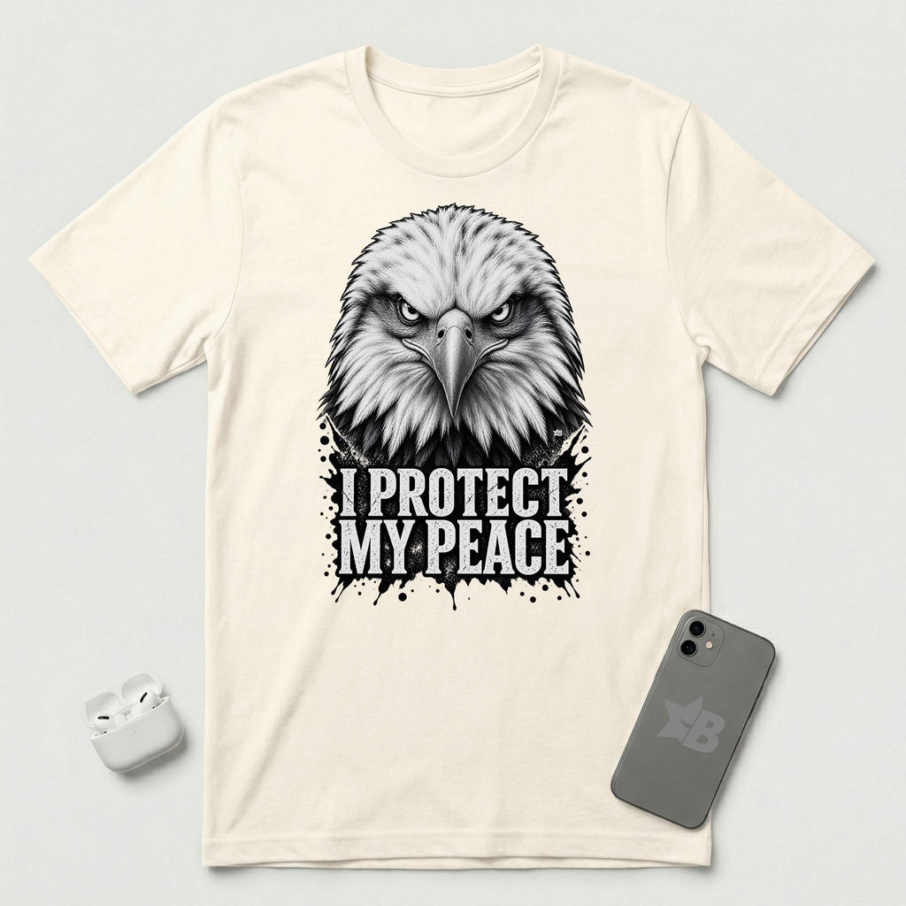 I Protect My Peace - Vigilant Eagle - T-Shirt - Natural mockup