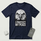 I Protect My Peace - Vigilant Eagle - T-Shirt - Navy mockup