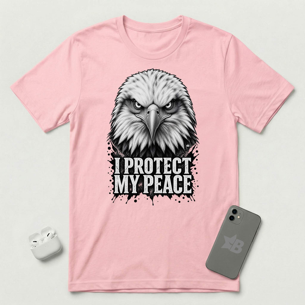 I Protect My Peace - Vigilant Eagle - T-Shirt - Pink mockup