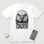 I Protect My Peace - Vigilant Eagle - T-Shirt - White mockup