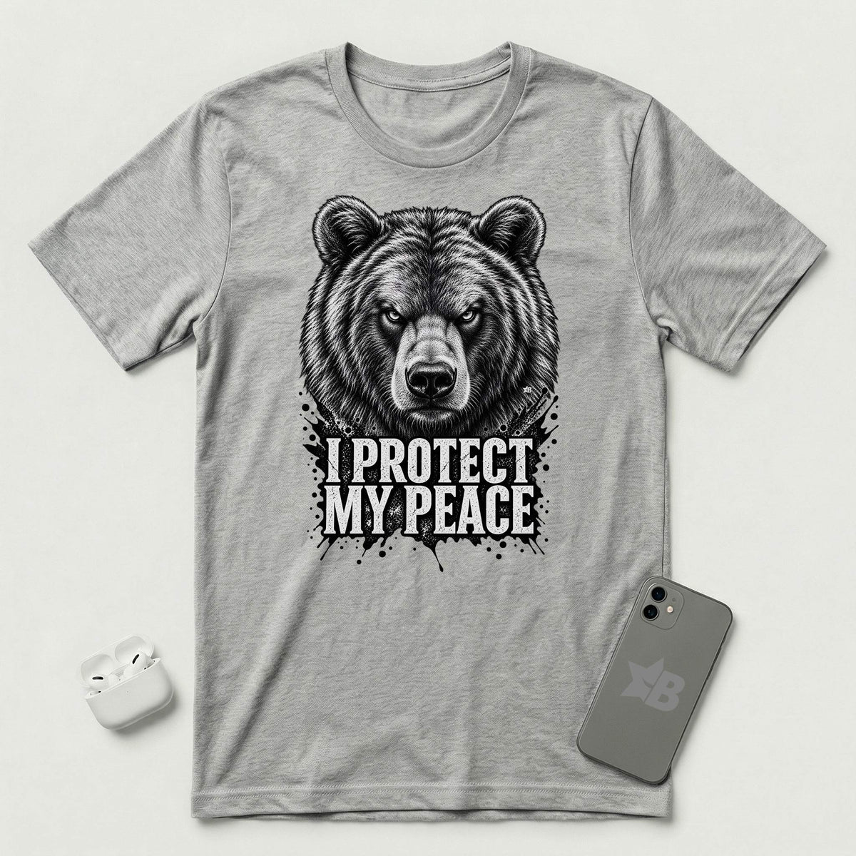 I Protect My Peace - Formidable Bear - T-Shirt - Athletic Heather mockup