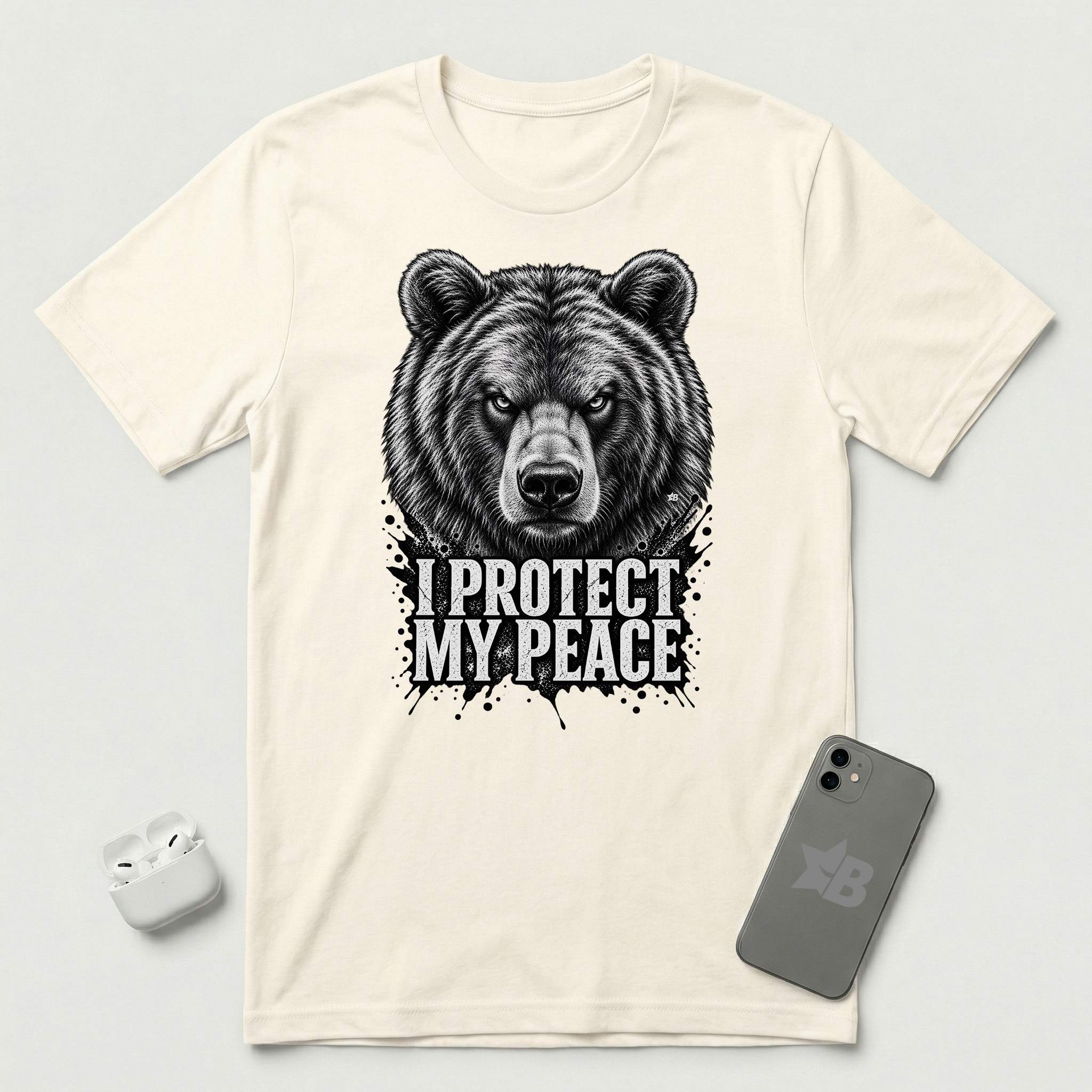 I Protect My Peace - Formidable Bear - T-Shirt - Natural mockup