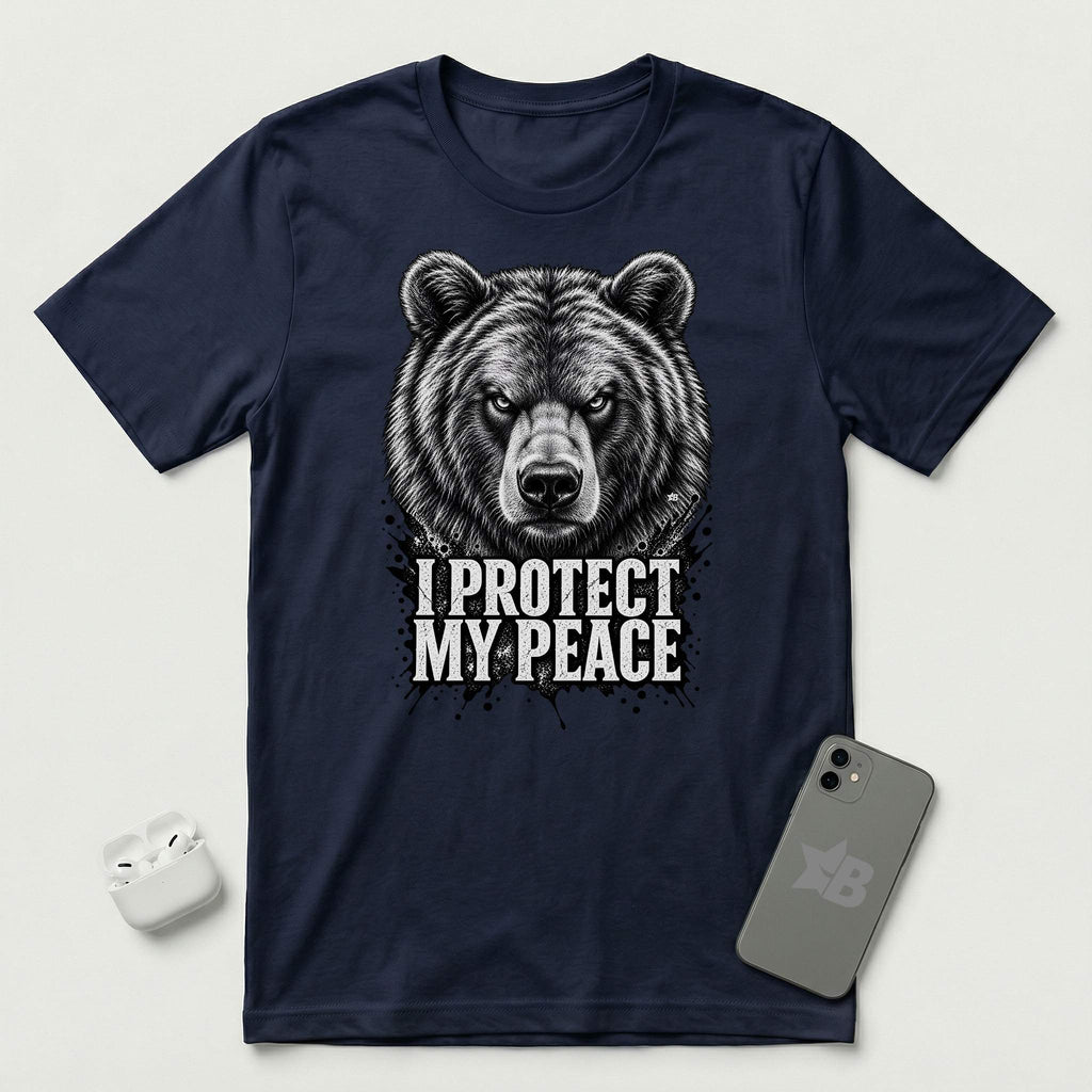 I Protect My Peace - Formidable Bear - T-Shirt - Navy mockup