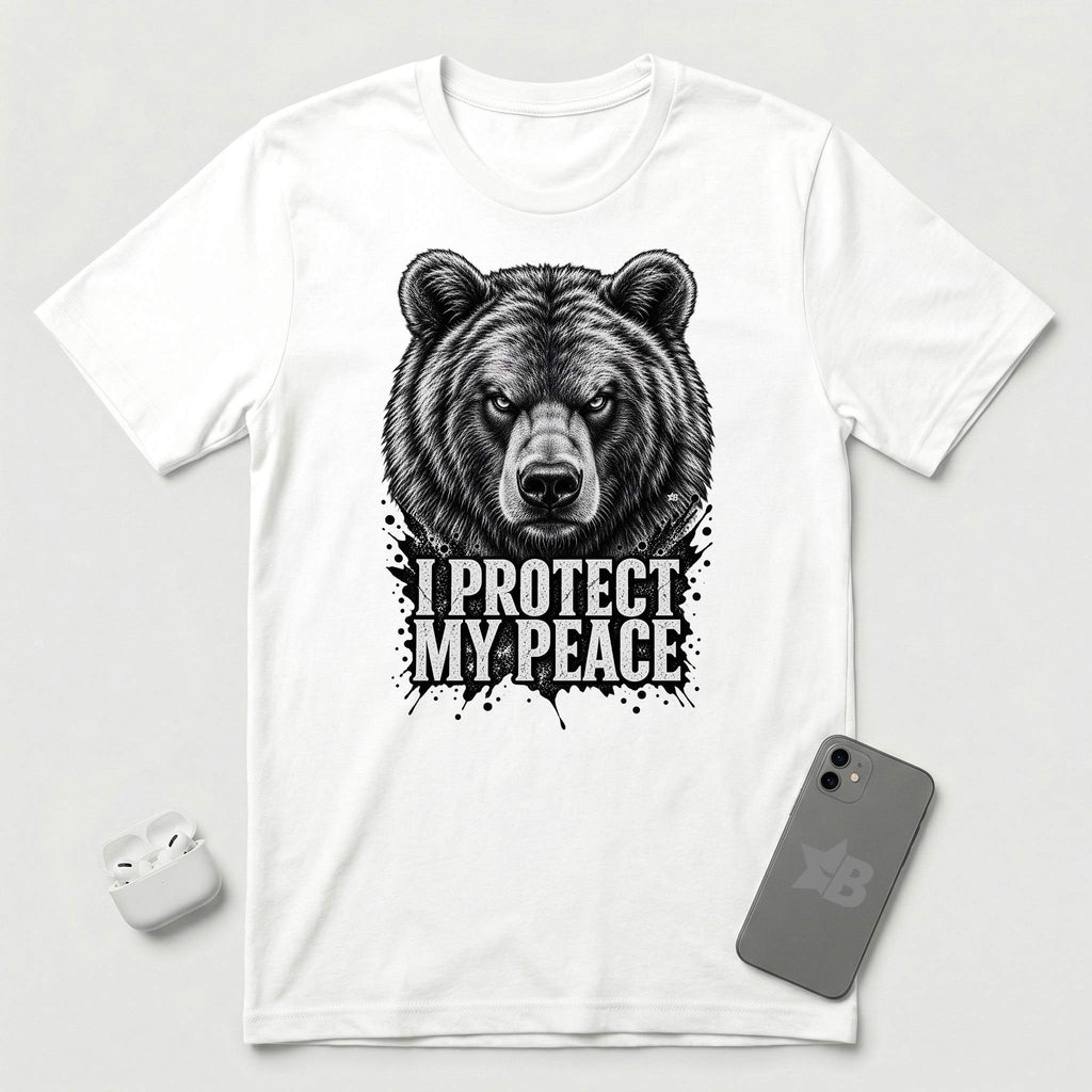 I Protect My Peace - Formidable Bear - T-Shirt - White mockup