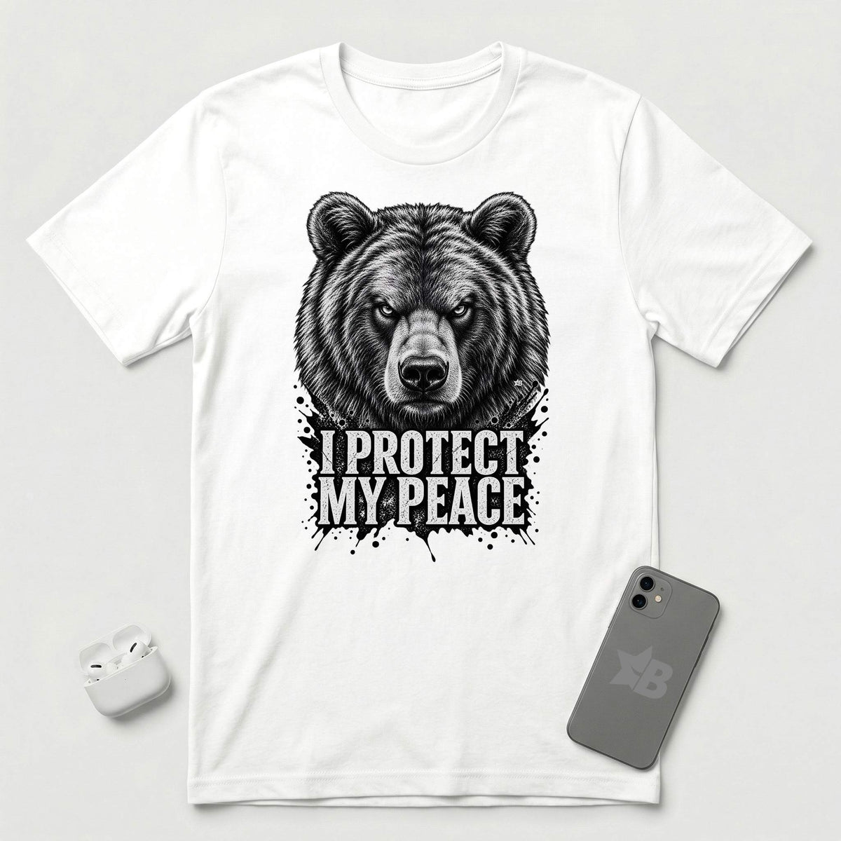 I Protect My Peace - Formidable Bear - T-Shirt - White mockup