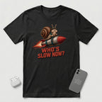 Who's Slow Now? - Snail Rocket - T-Shirt - Black mockup
