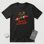 Who's Slow Now? - Turtle Rocket - T-Shirt - Black mockup