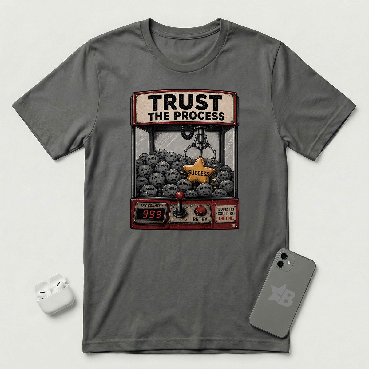 Trust The Process - Persistent Claw - T-Shirt - Asphalt mockup