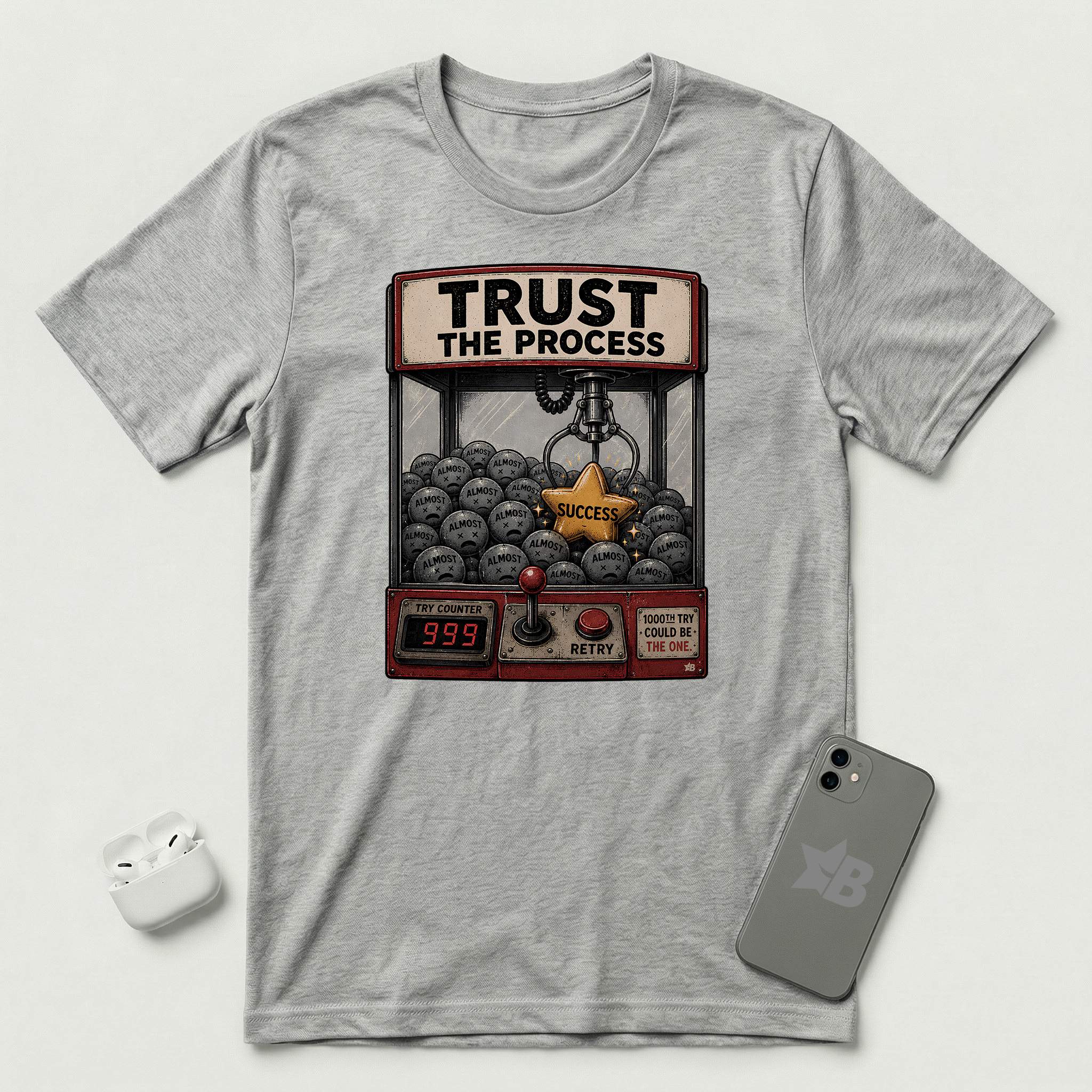 Trust The Process - Persistent Claw - T-Shirt - Athletic Heather mockup