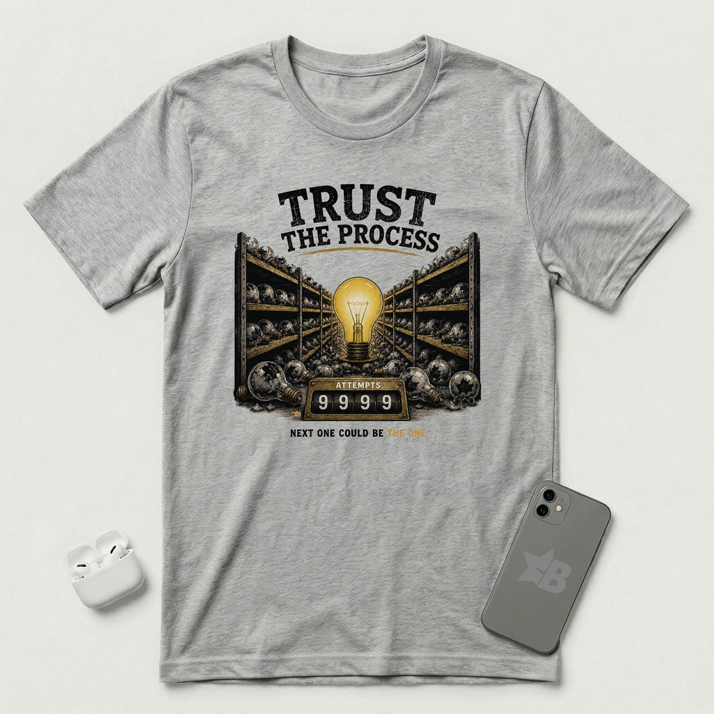 Trust The Process - Persistent Bulb - T-Shirt - Athletic Heather mockup