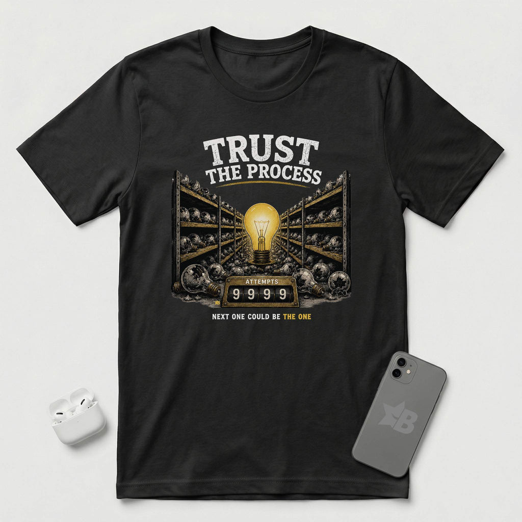 Trust The Process - Persistent Bulb - T-Shirt - Black mockup