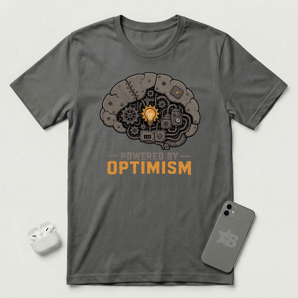 Powered By Optimism - T-Shirt - Asphalt mockup
