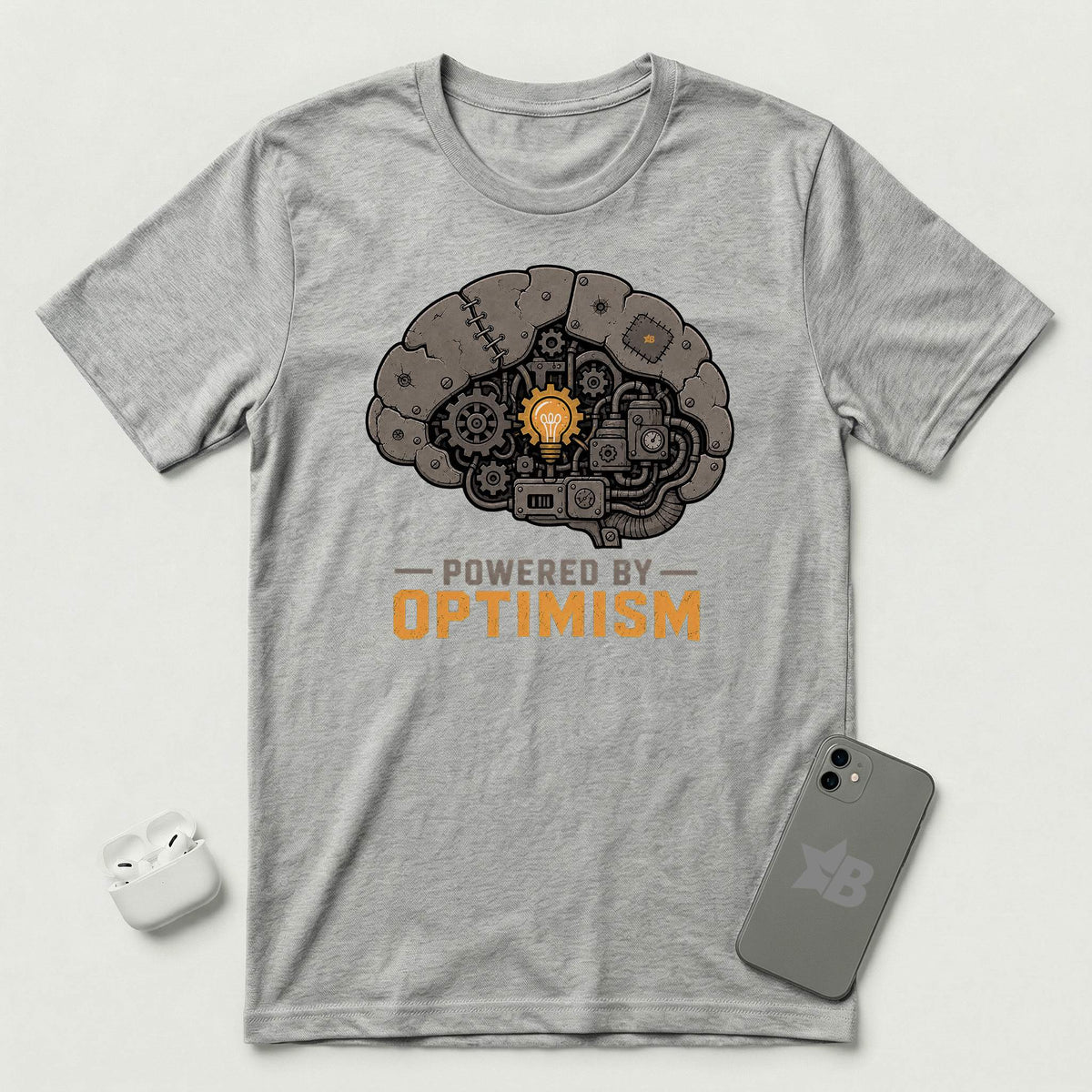 Powered By Optimism - T-Shirt - Athletic Heather mockup