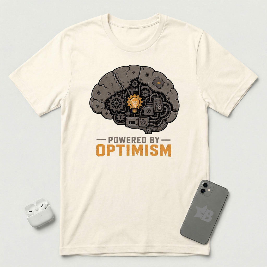 Powered By Optimism - T-Shirt - Natural mockup
