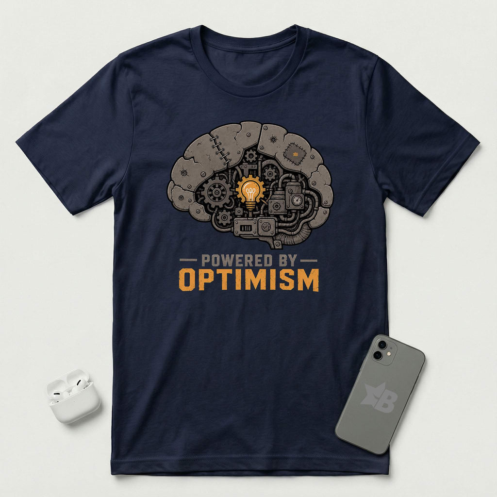 Powered By Optimism - T-Shirt - Navy mockup