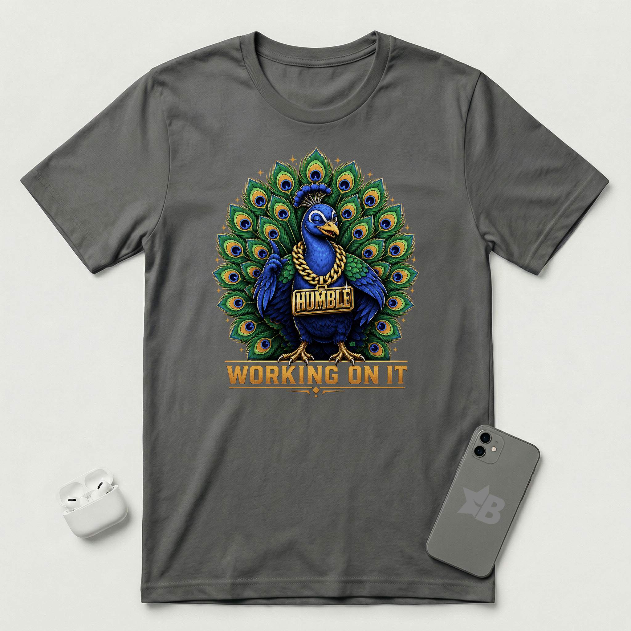 Humble - Working On It - T-Shirt - Asphalt mockup