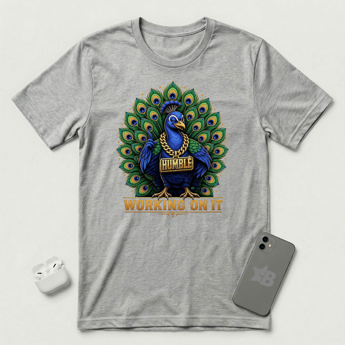 Humble - Working On It - T-Shirt - Athletic Heather mockup