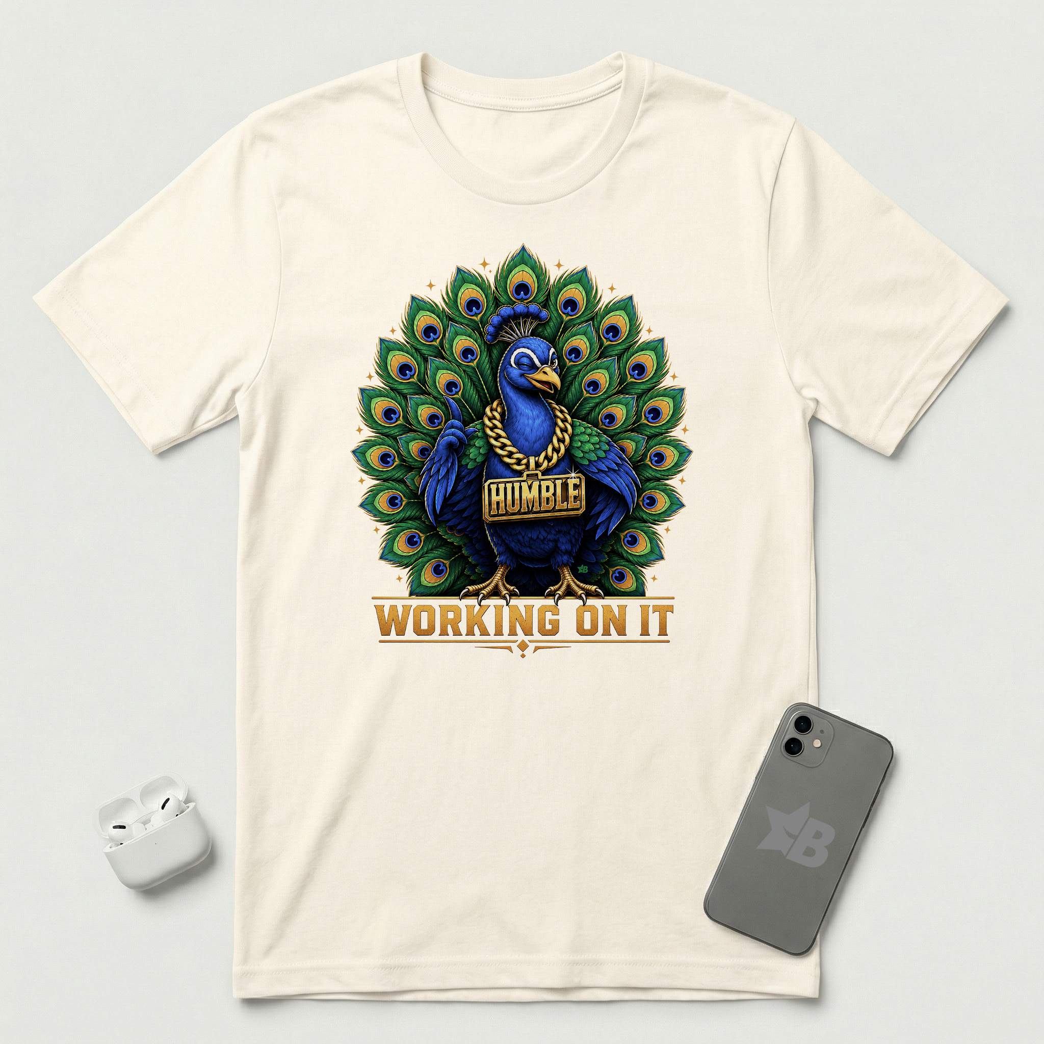 Humble - Working On It - T-Shirt - Natural mockup