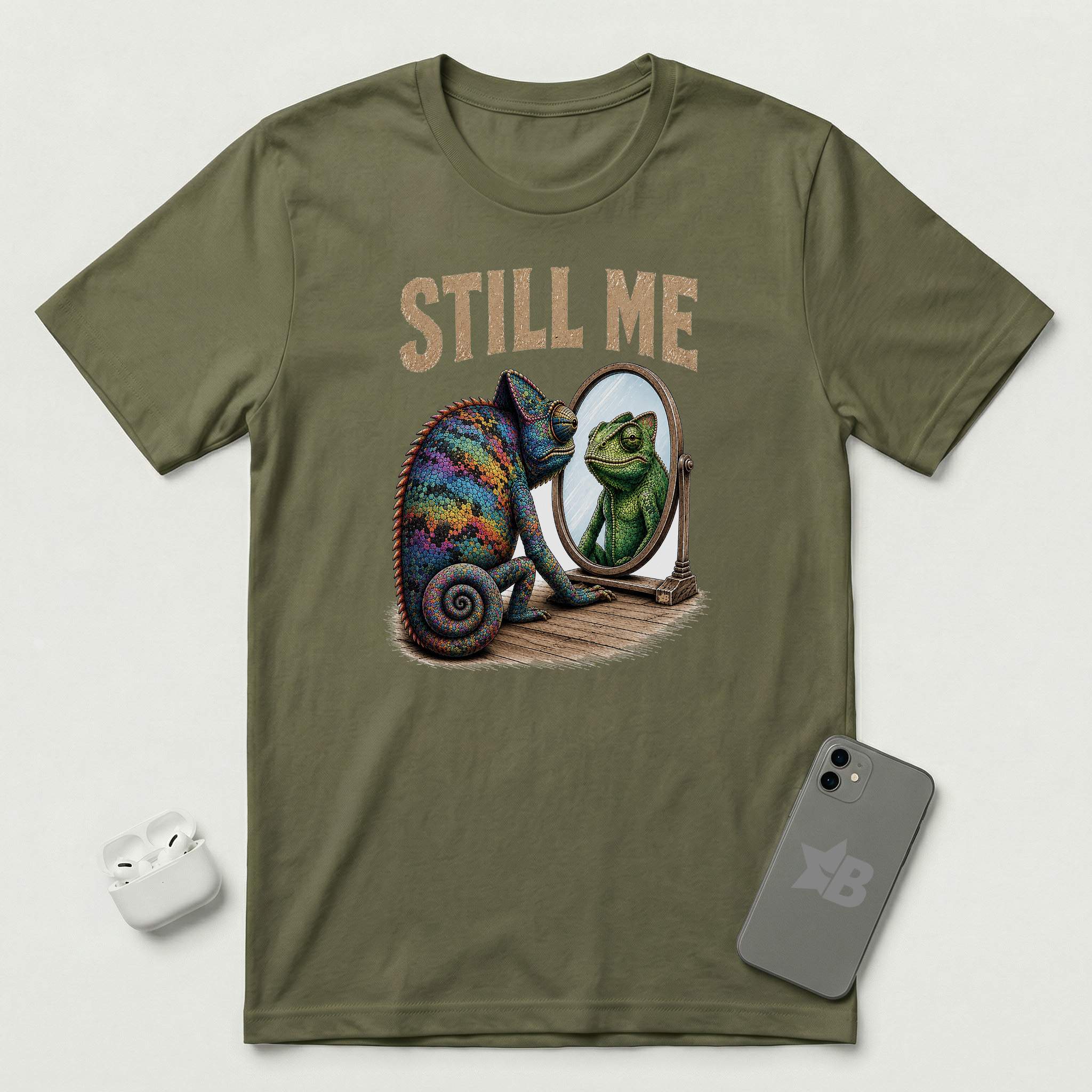 Still Me - Unchanged Chameleon - T-Shirt - Military Green mockup