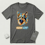 Enjoy Life - Blue Dog - T-Shirt - Asphalt mockup