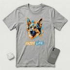 Enjoy Life - Blue Dog - T-Shirt - Athletic Heather mockup