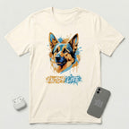 Enjoy Life - Blue Dog - T-Shirt - Natural mockup