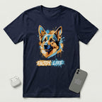 Enjoy Life - Blue Dog - T-Shirt - Navy mockup