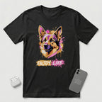 Enjoy Life - Pink Dog - T-Shirt - Black mockup