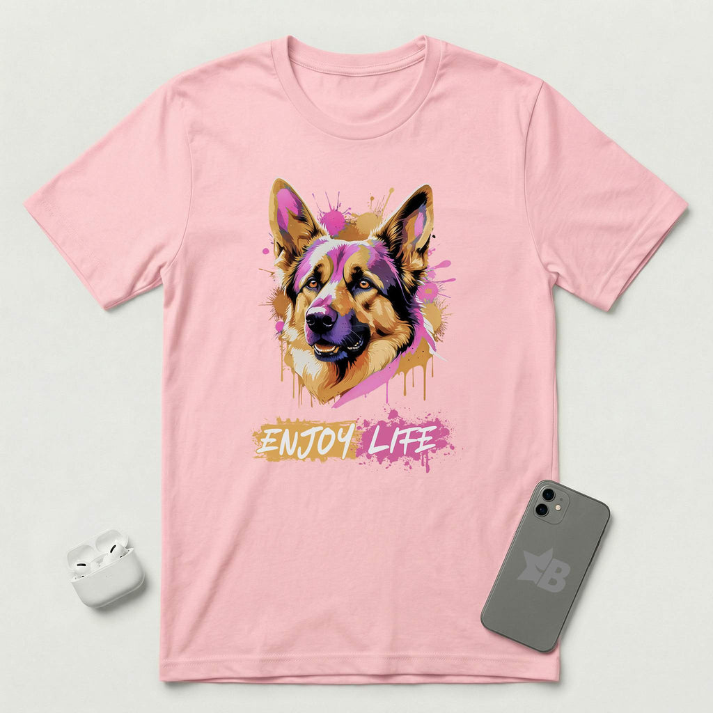 Enjoy Life - Pink Dog - T-Shirt - Pink mockup