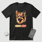 Enjoy Life - Orange Dog - T-Shirt - Black mockup