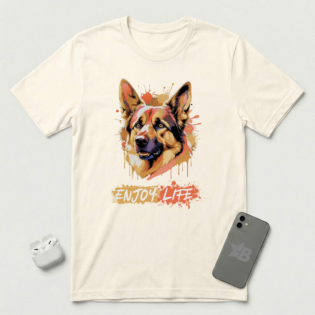 Enjoy Life - Orange Dog - T-Shirt - Natural mockup