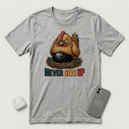 Never Give Up - Fierce Chicken - T-Shirt - Athletic Heather mockup