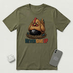 Never Give Up - Fierce Chicken - T-Shirt - Military Green mockup