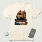 Never Give Up - Fierce Chicken - T-Shirt - Natural mockup