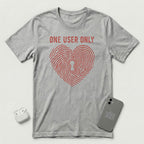 One User Only - Exclusive Heart - T-Shirt - Athletic Heather mockup