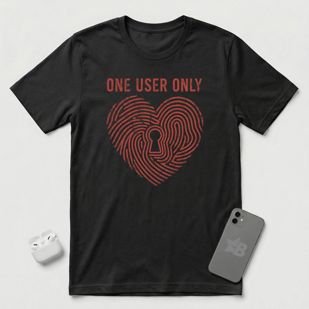One User Only - Exclusive Heart - T-Shirt - Black mockup