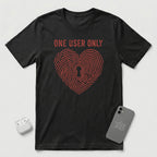 One User Only - Exclusive Heart - T-Shirt - Black mockup
