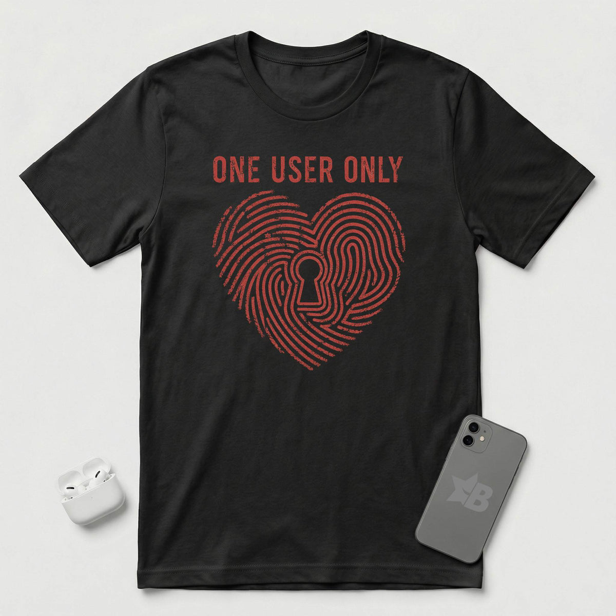 One User Only - Exclusive Heart - T-Shirt - Black mockup