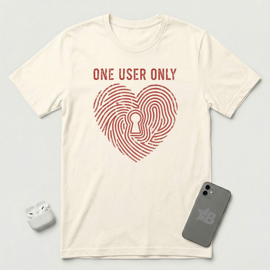 One User Only - Exclusive Heart - T-Shirt - Natural mockup