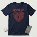 One User Only - Exclusive Heart - T-Shirt - Navy mockup