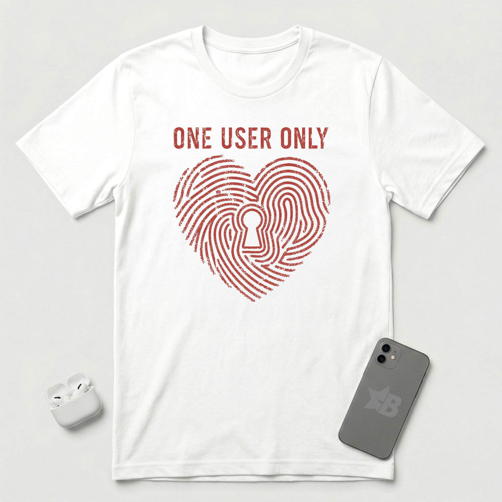 One User Only - Exclusive Heart - T-Shirt - White mockup