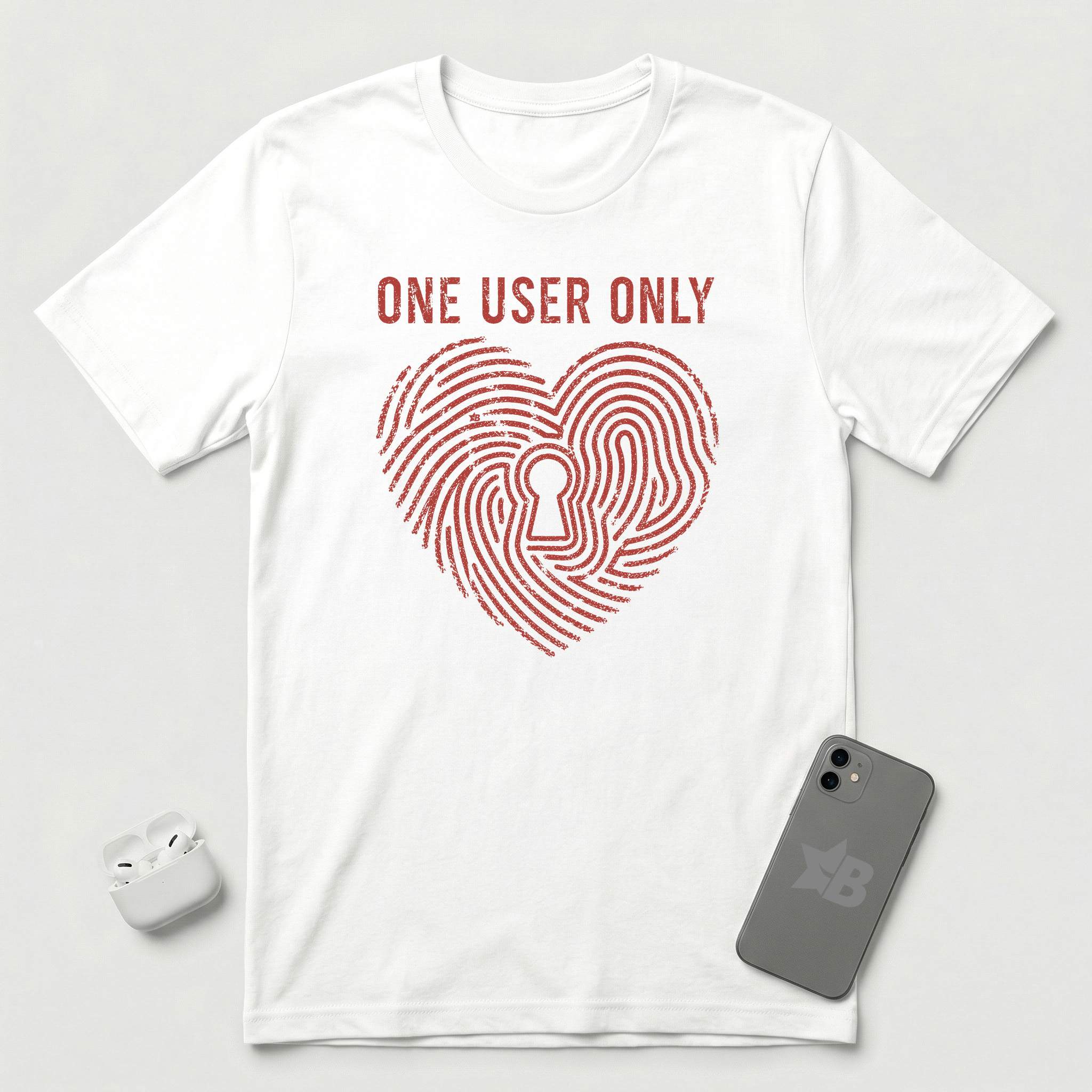 One User Only - Exclusive Heart - T-Shirt - White mockup