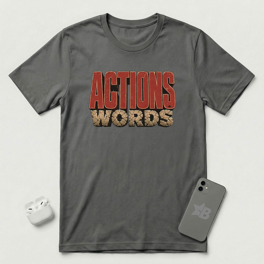 Actions Over Words - T-Shirt - Asphalt mockup