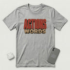 Actions Over Words - T-Shirt - Athletic Heather mockup