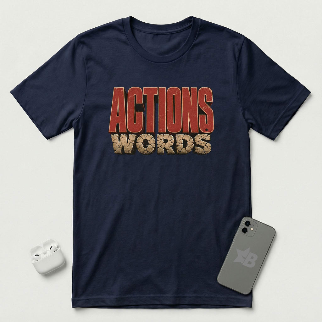 Actions Over Words - T-Shirt - Navy mockup
